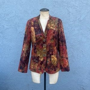 Coldwater Creek Jacket in Small Size 4 Womens Blazer Orange Neutral hues